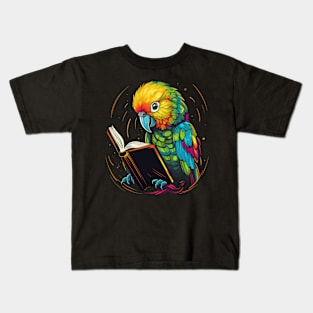 Parakeet Reads Book Kids T-Shirt